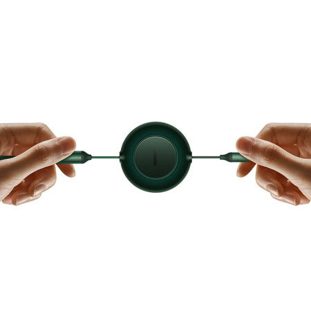 Baseus Bright Mirror 2 einziehbares Kabel 3in1 USB Typ A - micro USB + Lightning + USB Typ C 66W 1.1m grün (CAMJ010106)