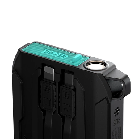 Joyroom JR-L017 22.5W 10000mAh Powerbank with built-in USB-C / Lightning cables - black