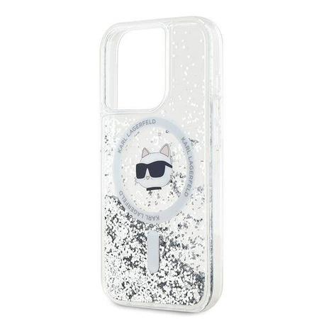 Karl Lagerfeld KLHMP14XLGCHSGH iPhone 14 Pro Max 6.7" hardcase transparent Liquid Glitter Choupette Head Magsafe