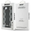 DKNY Leder Kariertes Monomuster MagSafe iPhone 16e Hülle - Schwarz
