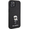 Karl Lagerfeld Fixed Glitter Ikonik Logo Metal Pin case for iPhone 15 - black