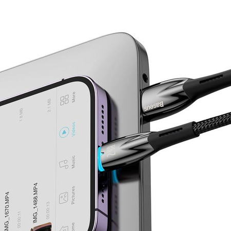 BASEUS kabel USB A do Apple Lightning 8-pin 2,4A Glimmer Series CADH000301 2m czarny