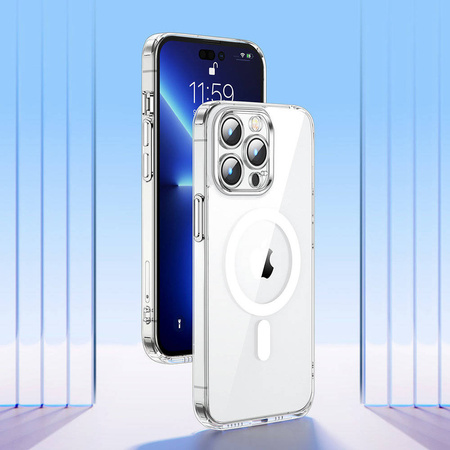 Joyroom 14D Magnetic Case magnetyczne etui do iPhone 14 Pro Max kompatybilne z MagSafe przezroczysty (JR-14D8)