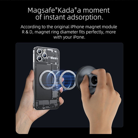 FORCELL F-Grip MagFlex uchwyt samochodowy do szyby/deski/kratki kompatybilny z MagSafe czarny