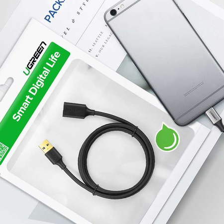 Ugreen cable extension cable USB 3.0 (female) - USB 3.0 (male) adapter 1m black (10368)