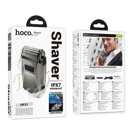 HOCO maszynka do golenia z podwójnymi ostrzami IPX7 HP31 szara