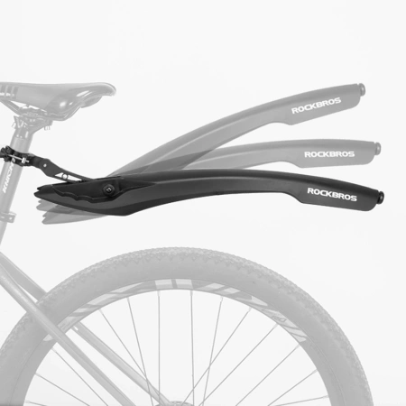 Rockbros DNB8001 mudguard with red LED light - black