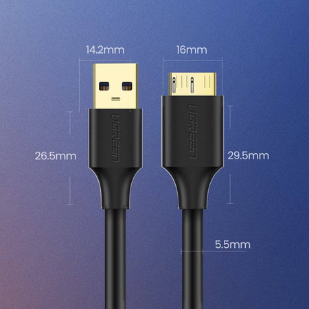 Ugreen kabel przewod USB - micro USB Typ B SuperSpeed 3.0 1m czarny (10841)