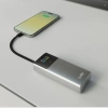 SBS 10000 mAh PD 20 W Powerbank mit LCD-Display und integriertem USB-C-Kabel - Grau