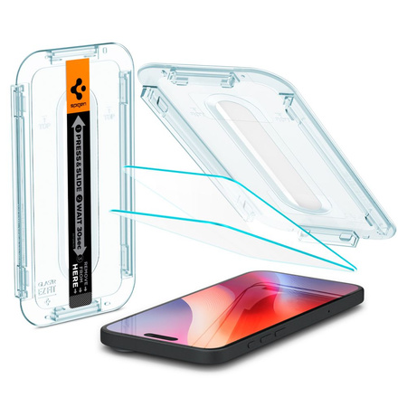 SZKŁO HARTOWANE SPIGEN GLAS.TR ”EZ FIT” 2-PACK IPHONE 15 CLEAR