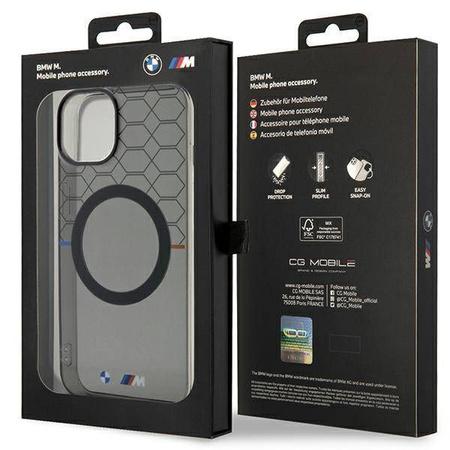 Case BMW BMHMP14SHGPK iPhone 14 6.1&quot; grey/grey Pattern MagSafe