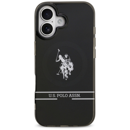 Etui US Polo DH and Bottom Stripe Logo MagSafe do iPhone 17 czarny