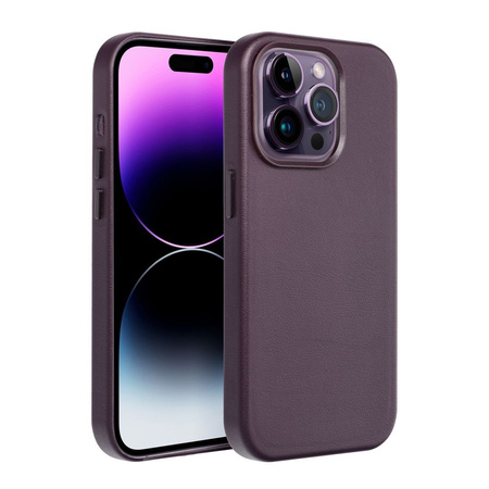 Futerał LEATHER MAG COVER kompatybilny z MagSafe do IPHONE 16 Plus ciemny fioletowy