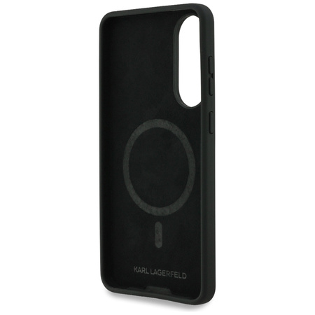 Karl Lagerfeld Silicone Double Heads And Circle MagSafe - Etui Samsung Galaxy S25 Edge (czarny)