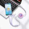 Baseus Bright Mirror 2 retractable cable 3in1 USB Type A - micro USB + Lightning + USB Type C 66W 1.1m purple (CAMJ010105)