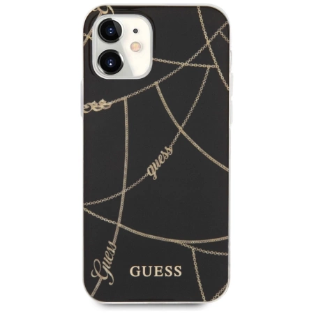 Guess GUHCP12SPCUCHBK iPhone 12 mini czarny/black hardcase Gold Chain Collection