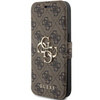 Oryginalne Etui APPLE IPHONE 15 PRO Guess Book 4G Metal Gold Logo (GUBKP15L4GMGBR) brązowe