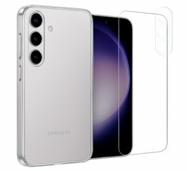 Etui do Samsung S25 + Szkło na ekran + Szkło na aparat