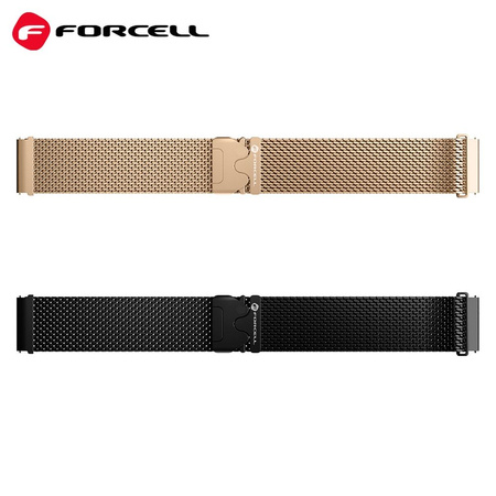 Pasek do Samsung Galaxy Watch Forcell F-Design FS10 stal 20 mm czarny