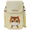 Nimmy Zestaw 3w1 torebka na telefon +     portfel + etui na lokalizator khaki Big Eyed Pet 2.0 Cat