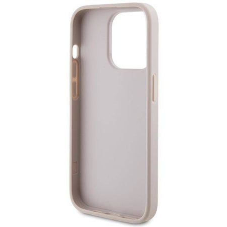 Guess 4G Metal Gold Logo Hülle für iPhone 15 Pro – Rosa