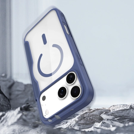 Etui Dux Ducis Skin X Pro na iPhone 17 Pro Max z portfelem, kompatybilne z MagSafe – niebieskie