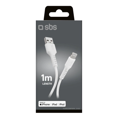 Kabel SBS TECABLEUSBIP589W USB-A - Lightning - biały