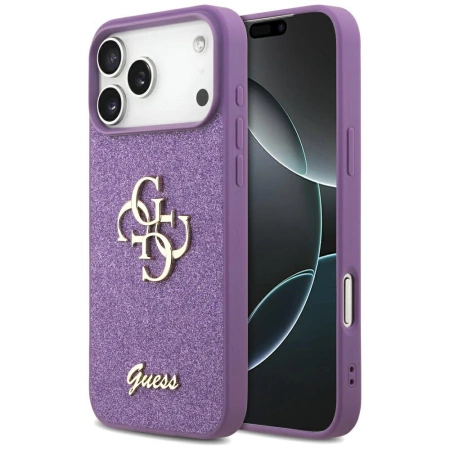 Etui Guess Fixed Glitter Big 4G na iPhone 17 Pro Max - fioletowe