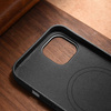 iCarer Litchi Premium Leather Case iPhone 14 Plus Magnetic Leather Case with MagSafe Black (WMI14220711-BK)