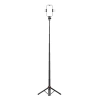 Selfie stick WC12YDS 1.3m aluminum alloy telescopic tripod with dual lamp and phone holder - black