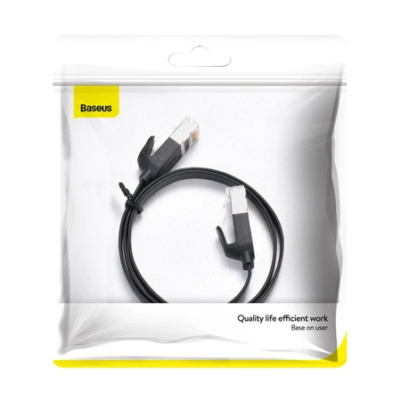 Baseus High Speed ​​flaches Ethernet CAT6 RJ45 Netzwerkkabel 0,5 m – schwarz