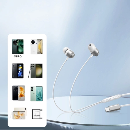 Joyroom JR-EC06 USB-C in-ear headphones - silver