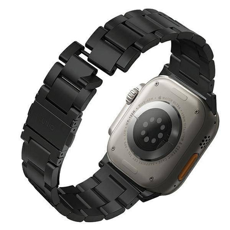 Pasek do APPLE WATCH 4 / 5 / 6 / 7 / 8 / SE / ULTRA (42 / 44 / 45 / 49 MM) UNIQ Osta Stainless Steel czarne