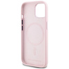 Original Handyhülle IPHONE 15 Karl Lagerfeld Hardcase Silicone Shadow Metal Initial MagSafe rosa