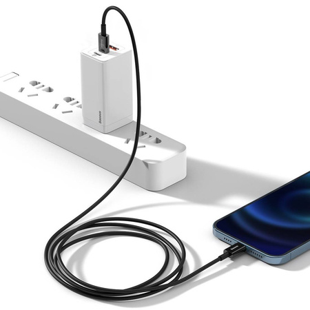 Baseus Superior kabel USB Typ C - Lightning do szybkiego ładowania Power Delivery 20 W 1 m czarny (CATLYS-A01)