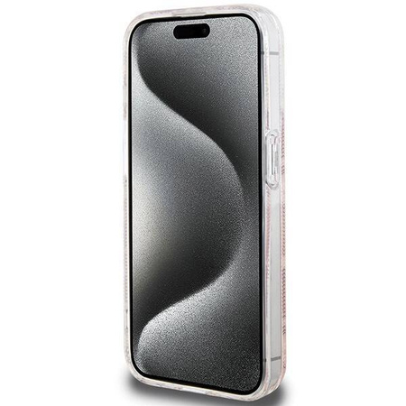 Oryginalne Etui GUESS Hardcase GUHMP15LHGCUSTGP do iPhone 15 Pro (Kompatybilny z Magsafe / IML GCUBE / różowy)