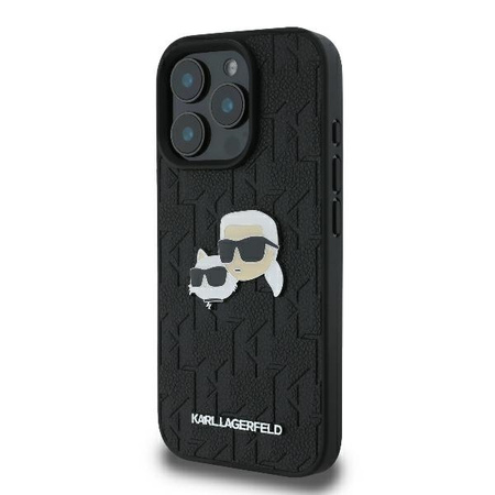 Karl Lagerfeld KLHCP16LPGKLKCPK iPhone 16 Pro 6.3" czarny/black hardcase Monogram Karl&Chaoupette Head Pin