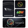 Ładowarka Samochodowa 60W USB + USB-C + Kabel USB-C Usams C33 Fast Charge CC167CC01 (US-CC167) czarna