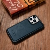 iCarer Leather Oil Wax case for iPhone 14 Pro Max leather case blue (WMI14220720-BU)