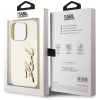 Karl Lagerfeld Wrinkled Metal Signature iPhone 15 Pro Case - Gold