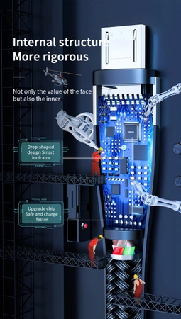Kabel USB-A - micro USB Joyroom S-M411 3A 1.2m z wskaźnikiem ładowania - czarny