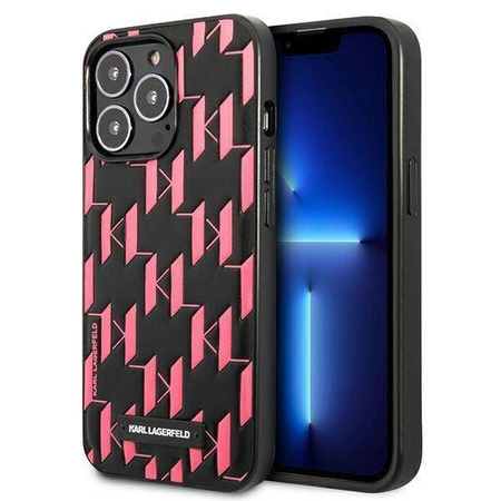 Oryginalne Etui IPHONE 13 PRO MAX Karl Lagerfeld Hardcase Monogram Plaque (KLHCP13XMNMP1P) różowe