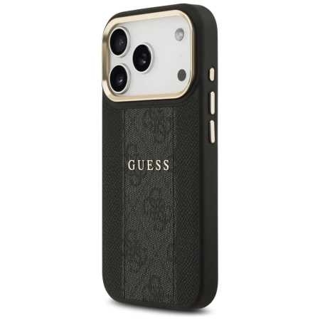 Guess 4G Stripe MagSafe Hülle für iPhone 17 Pro - Schwarz