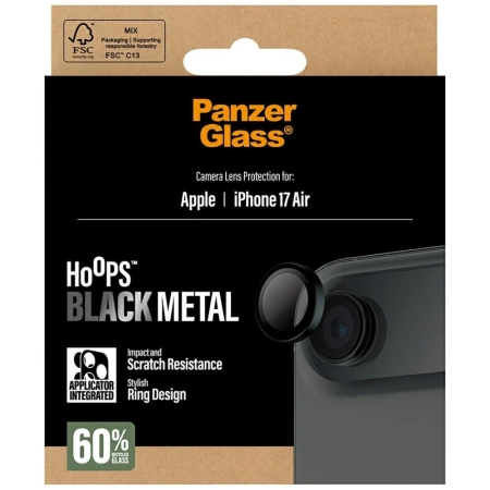 Szkło hartowane PanzerGlass Hoops na obiektyw na iPhone Air czarny