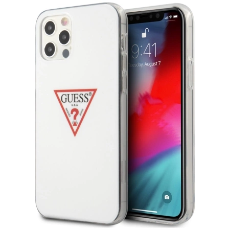 Guess Triangle Logo - Etui iPhone 12 / iPhone 12 Pro (biały)