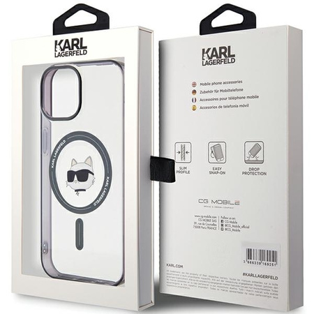 Etui Karl Lagerfeld IML Choupette's Head MagSafe do iPhone 15 Plus - przezroczyste
