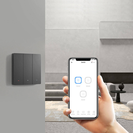 Sonoff Smart 3-Kanal-WLAN-Wandschalter Schwarz (M5-3C-86)