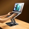 Wozinsky WRS-CPY84SB 360-Laptopständer aus Aluminium + Gratis! Smartphone-Ständer – schwarz