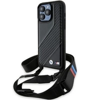 BMW M Edition Carbon Stripe & Strap case for iPhone 15 Pro Max - black