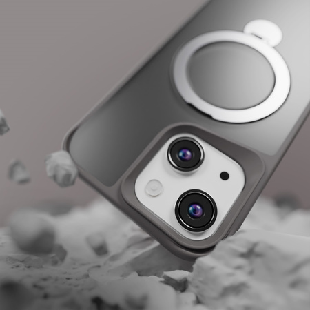 Nakładka Etteri Matt Mag Ring do iPhone 14 6,1" szara